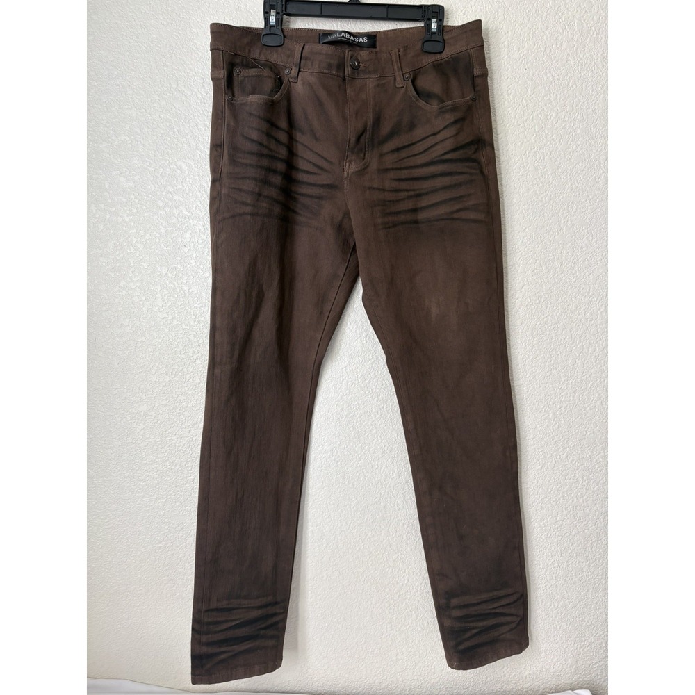 Valabasas Jeans 38 Mens Brown Skinny Jeans with Rivets Streetwear